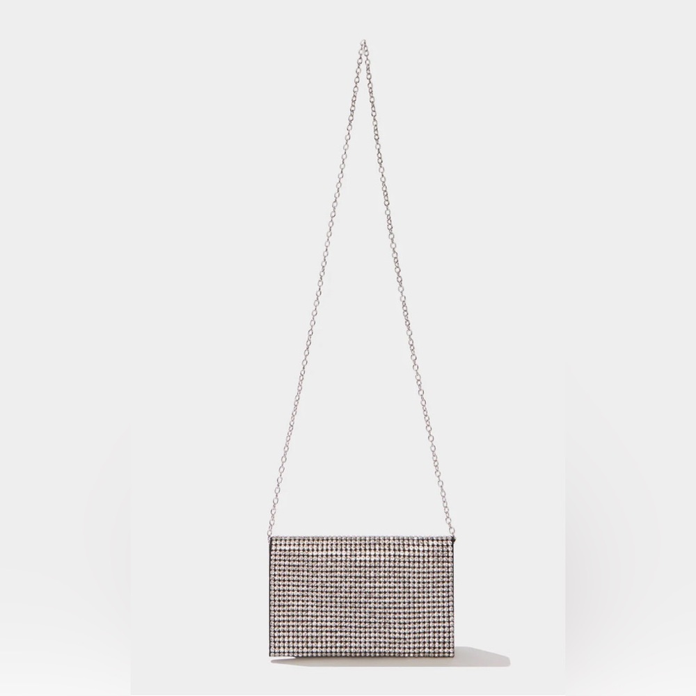 Amber Sceats Stella Crystal Bag Cubic Zirconia crystals front flap & chain strap - Picture 2 of 7